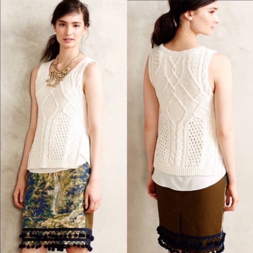 Anthropologie Moth Neve Layered Sweater Vest Tank